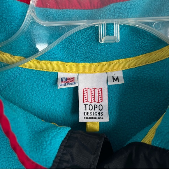 Topo Design Half Button Snap Pocket Fleece Pullover - Picture 3 of 6